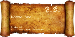 Nacsa Bea névjegykártya